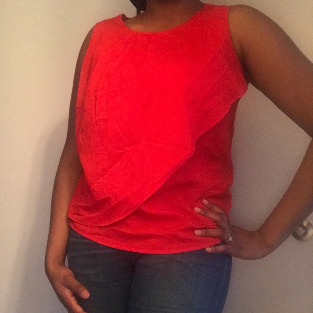 Scalloped front blouse